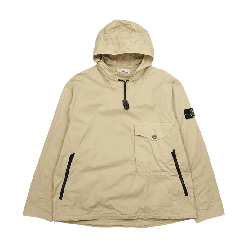 Stone Island A/W 22 Heavyweight Supima Smock Jacket in Beige, front