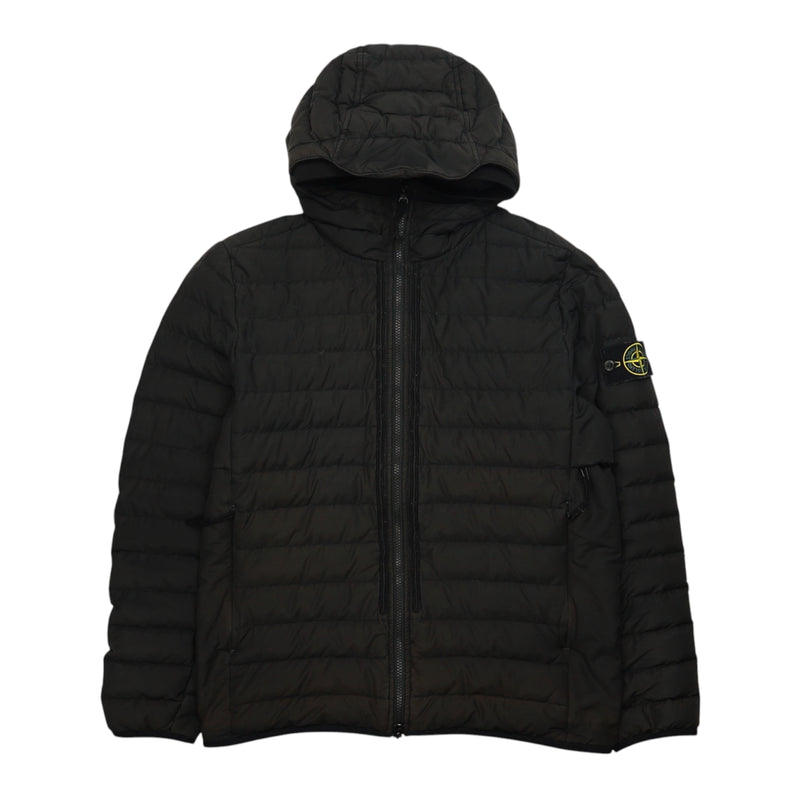 Stone Island A/W 21 O-Cotton / R-Nylon Tela Down Puffer Jacket in Grey, front