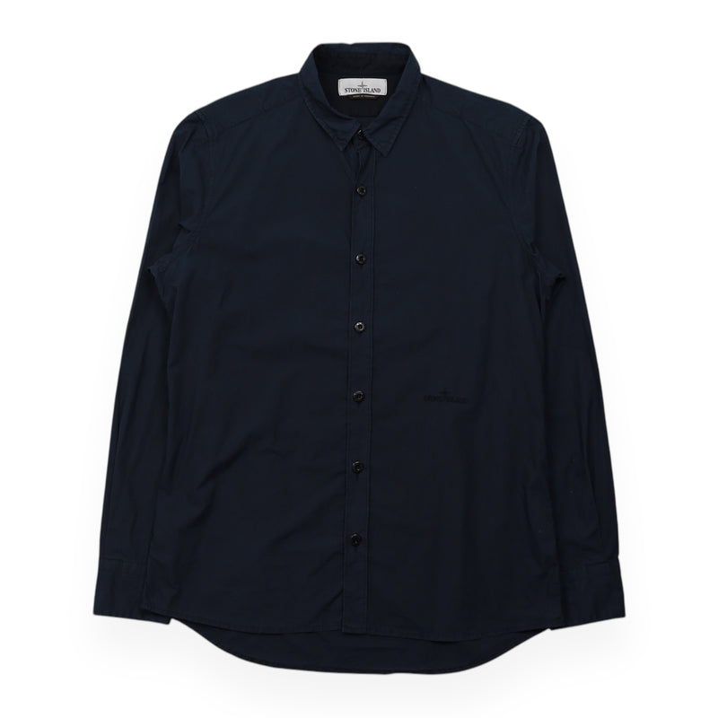 Stone Island S/S 14 Logo Overshirt in Navy, front