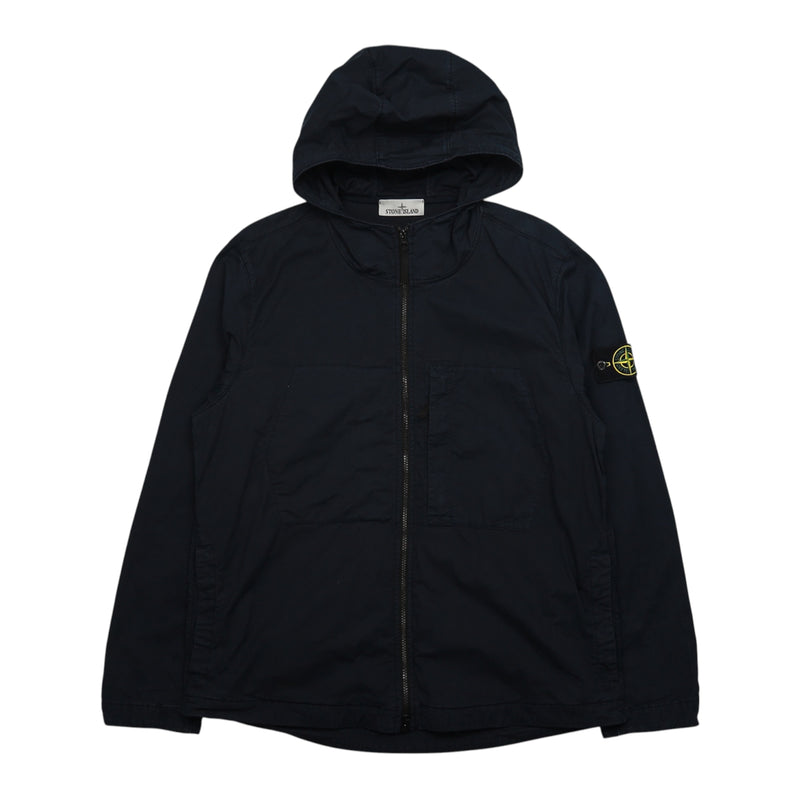 Stone Island S/S 23 Supima Cotton Twill Stretch-TC Jacket in Navy, front