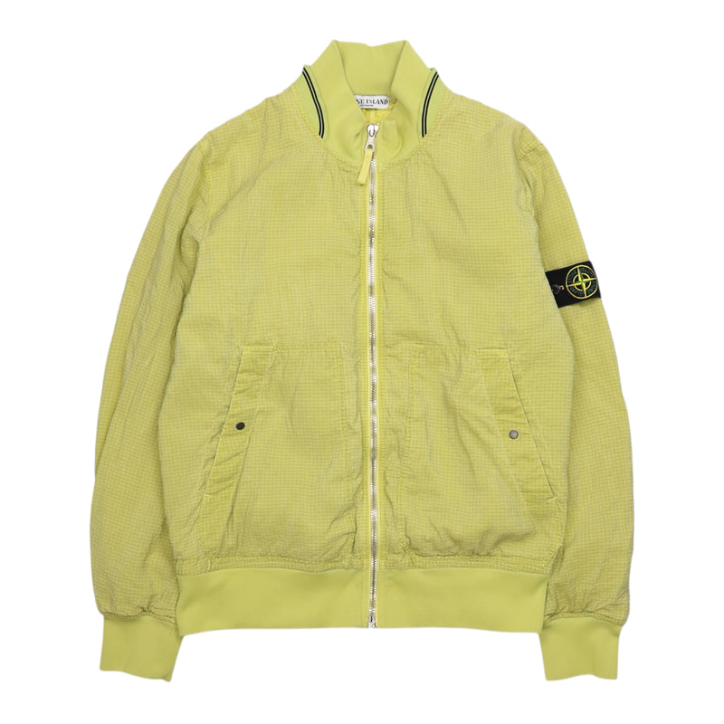 Stone Island S/S 10 Screen Carbon Silk Bomber Jacket in Yellow, front