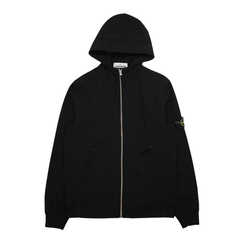 Stone Island S/S 20 Light Soft Shell-R Jacket in Black, front