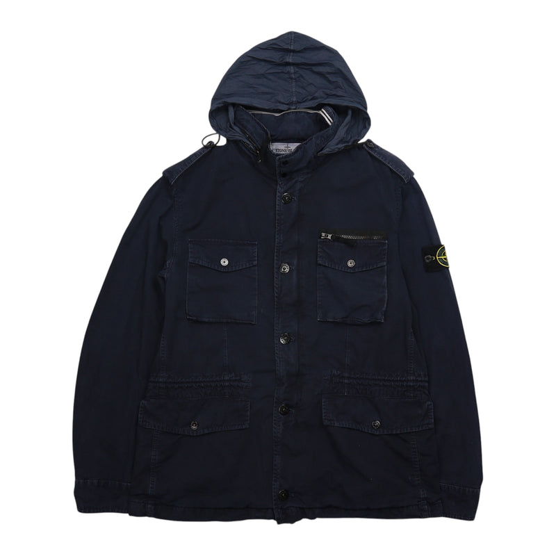 Stone Island S/S 12 Army Tex Cotton Multi Pocket Field Jacket in Navy, front