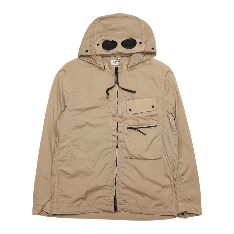 C.P. Company Chrome-R Goggle Overshirt in Beige, front