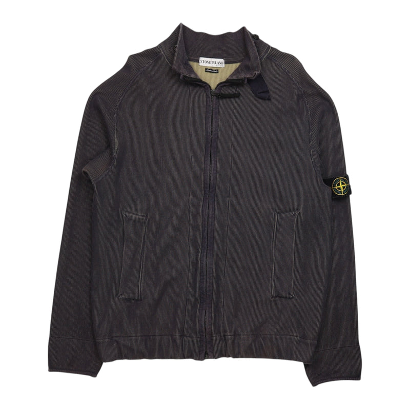 Stone Island S/S 03 Garment Dyed Ribbed CO/NY Sweatshirt in Navy, front