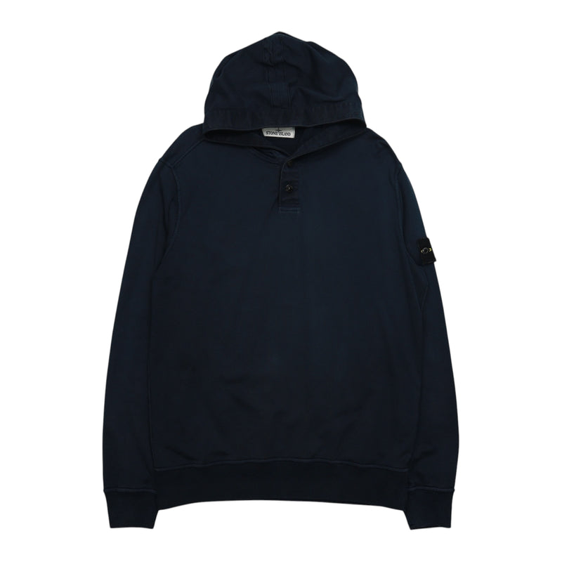 Stone Island S/S 15 Garment Dyed Lightweight Hoodie in Navy, front