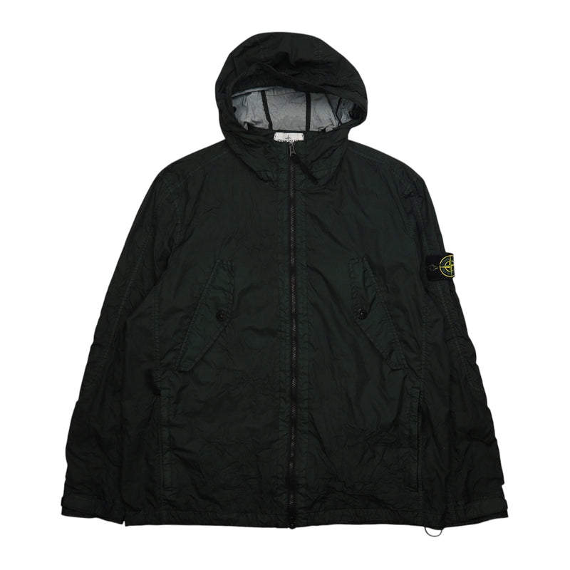 Stone Island S/S 18 Membrana 3L TC Hooded Jacket in Green, front
