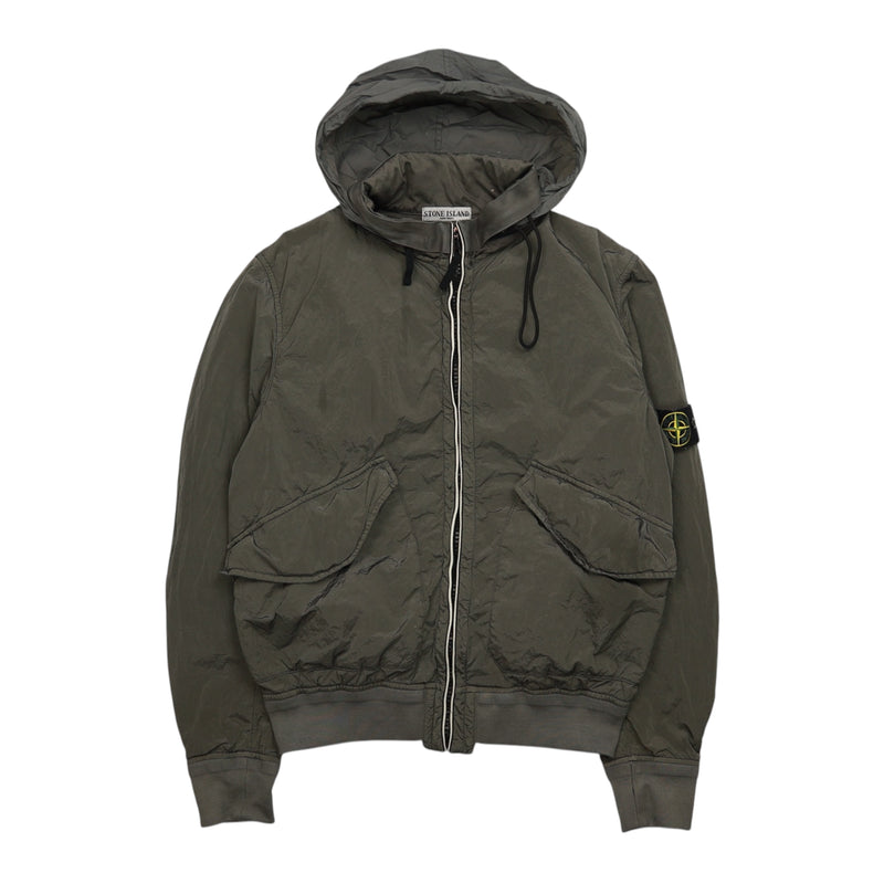 Stone Island S/S 16 Nylon Metal Watro Hooded Jacket in Grey, front
