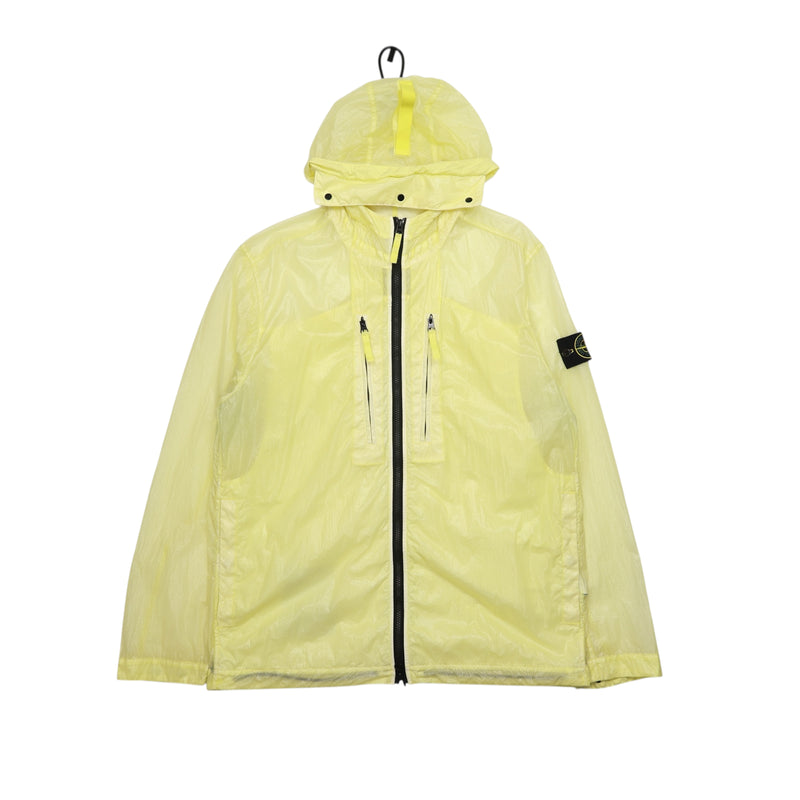 Stone Island S/S 21 Ludico-TC Hooded Jacket in Yellow, front