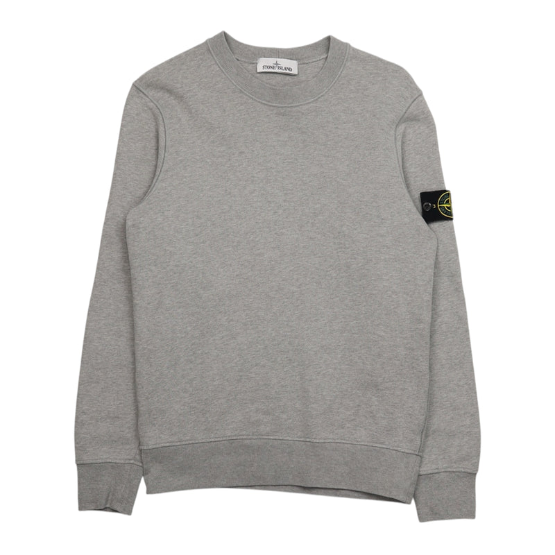 Stone Island A/W 22 Brushed Cotton Sweatshirt in Grey, front