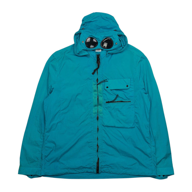 C.P. Company Chrome-R Goggle Overshirt in Aqua, front