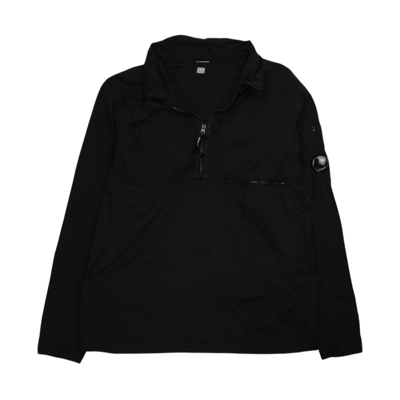 C.P. Company S/S 22 CR-L Half Zip Lens Overshirt in Black, front