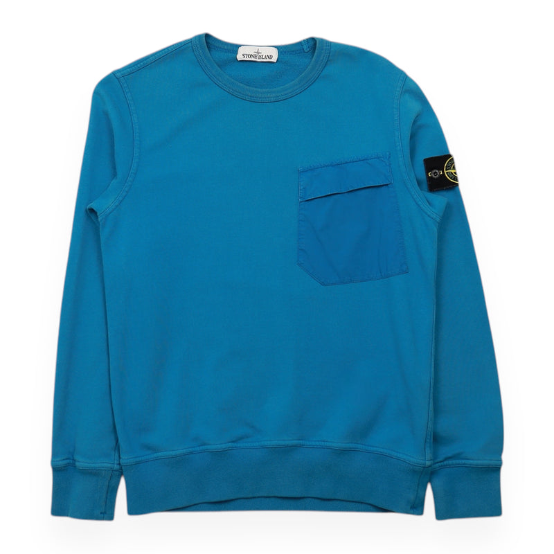 Stone Island S/S 18 Pocket Sweatshirt in Blue, front