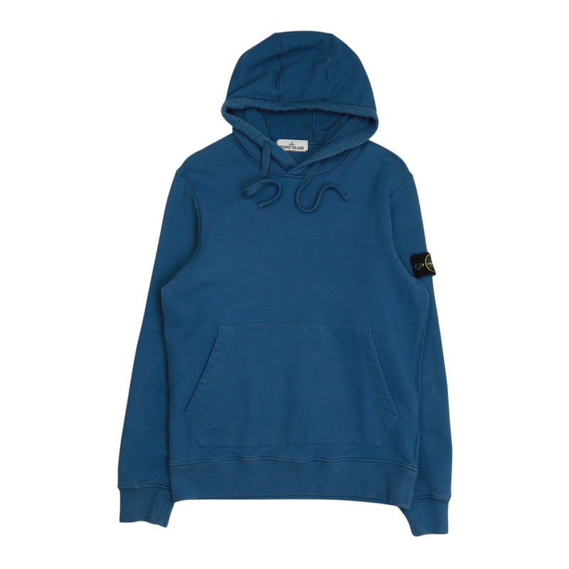 Stone Island A/W 20 Garment Dyed Hoodie in Blue, front