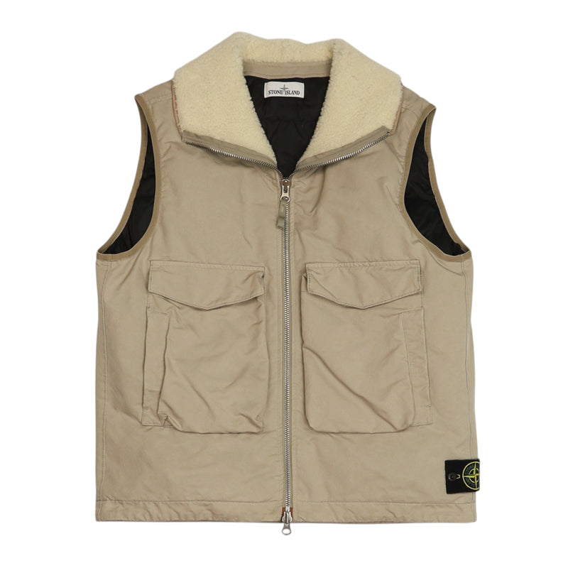 Stone Island David-TC Down Gilet in Beige, front