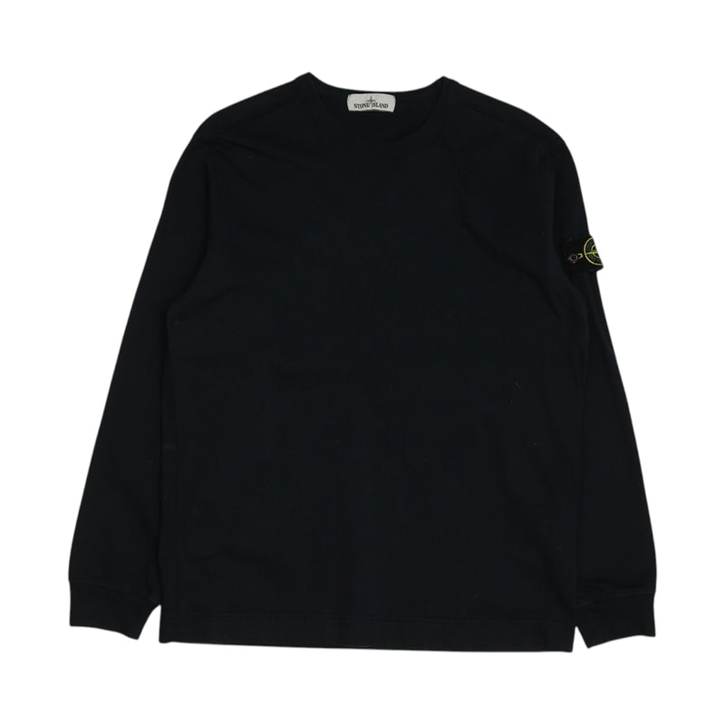 Stone Island A/W 20 Garment Dyed Lightweight Crew Sweatshirt in Navy, front