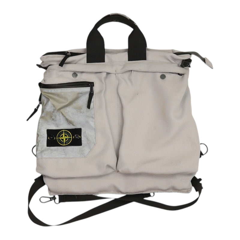Stone Island S/S 18 Panama Helmet Bag in Grey, front