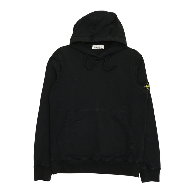 Stone Island A/W 21 Garment Dyed Popover Hoodie in Black, front
