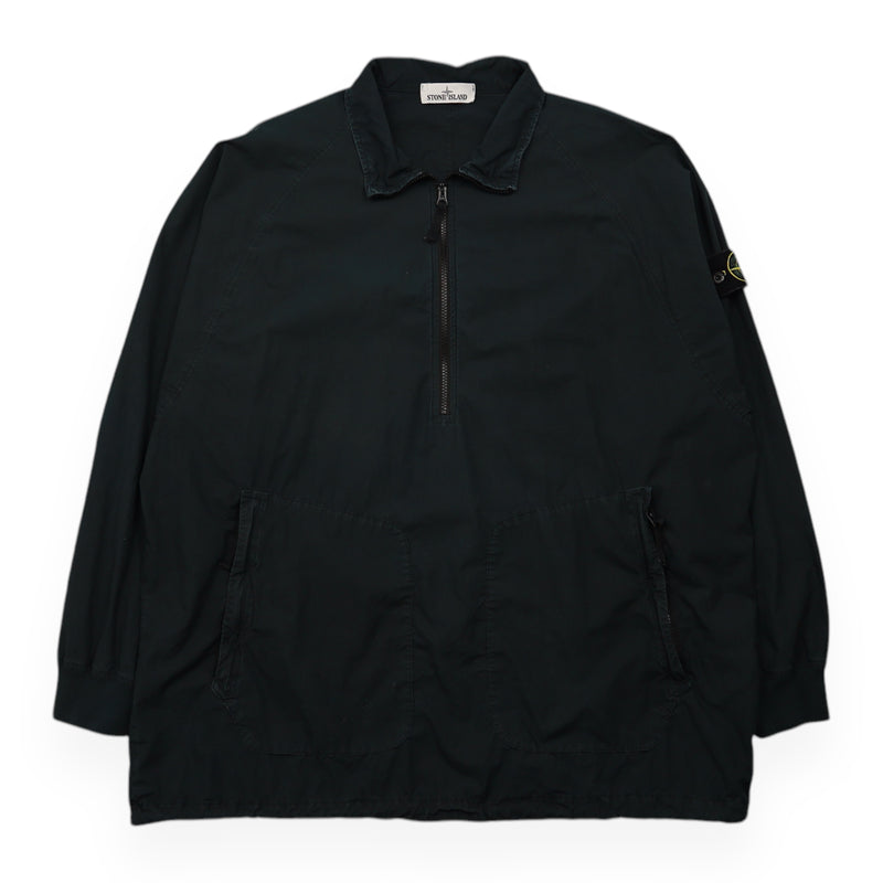 Stone Island S/S 20 Cotton Anorak Overshirt in Navy, front