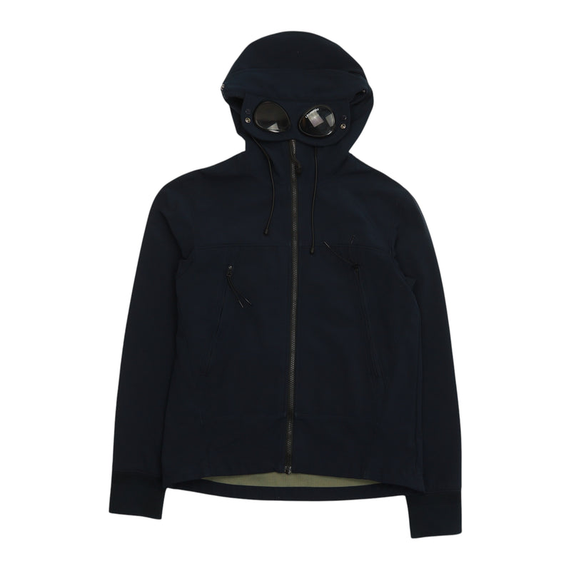 C.P. Company Soft Shell Goggle Jacket in Navy, front