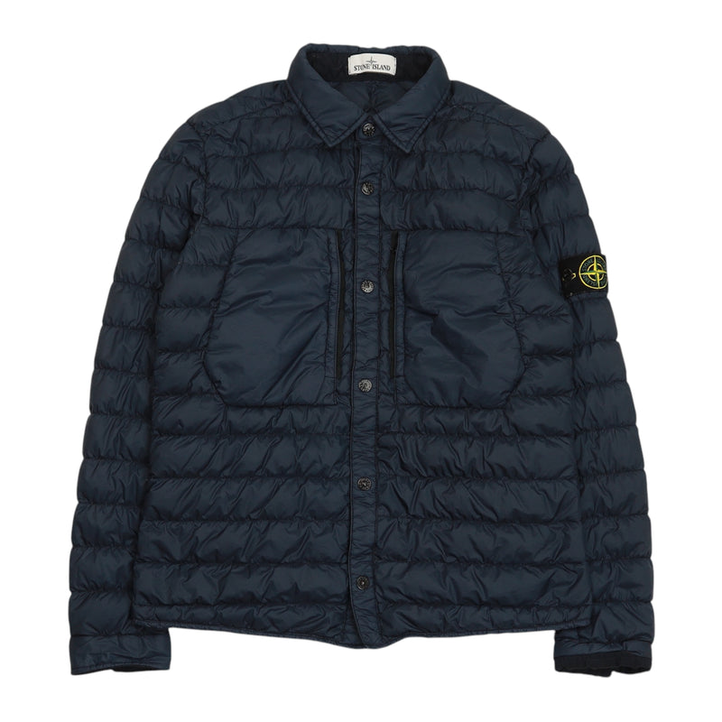 Stone Island A/W 16 Micro Yarn Down Overshirt Jacket in Navy, front