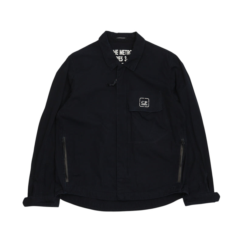 C.P. Company Metropolis Series Hyst Tela Overshirt in Navy, front