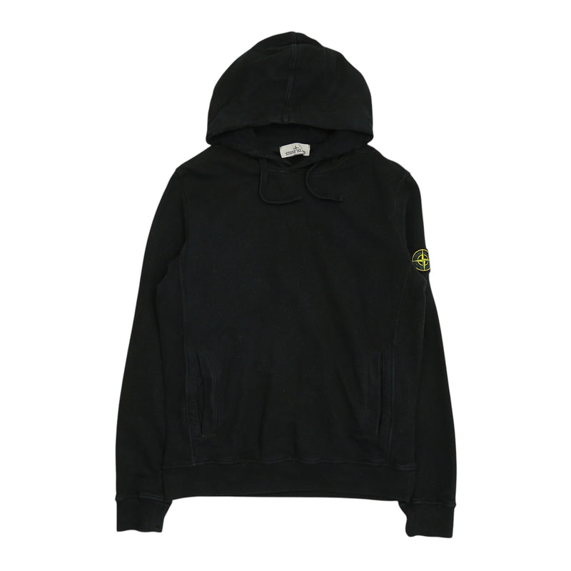 Stone Island A/W 24 Cotton Pullover Hoodie in Black, front