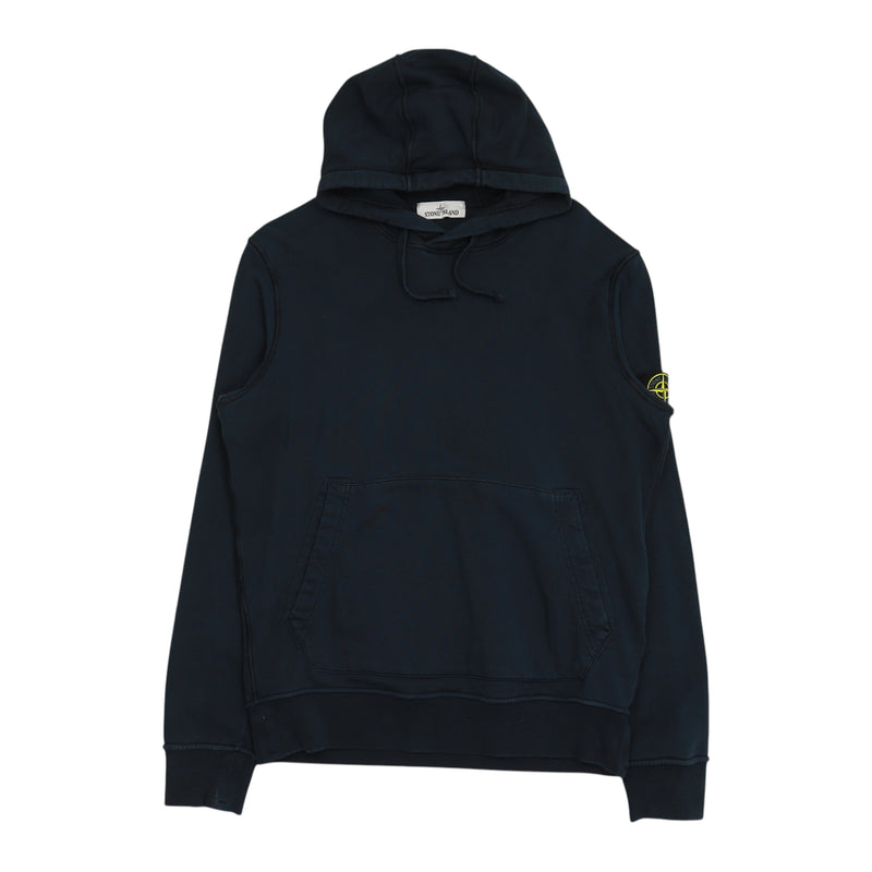Stone Island S/S 22 Garment Dyed Popover Hoodie in Navy, front