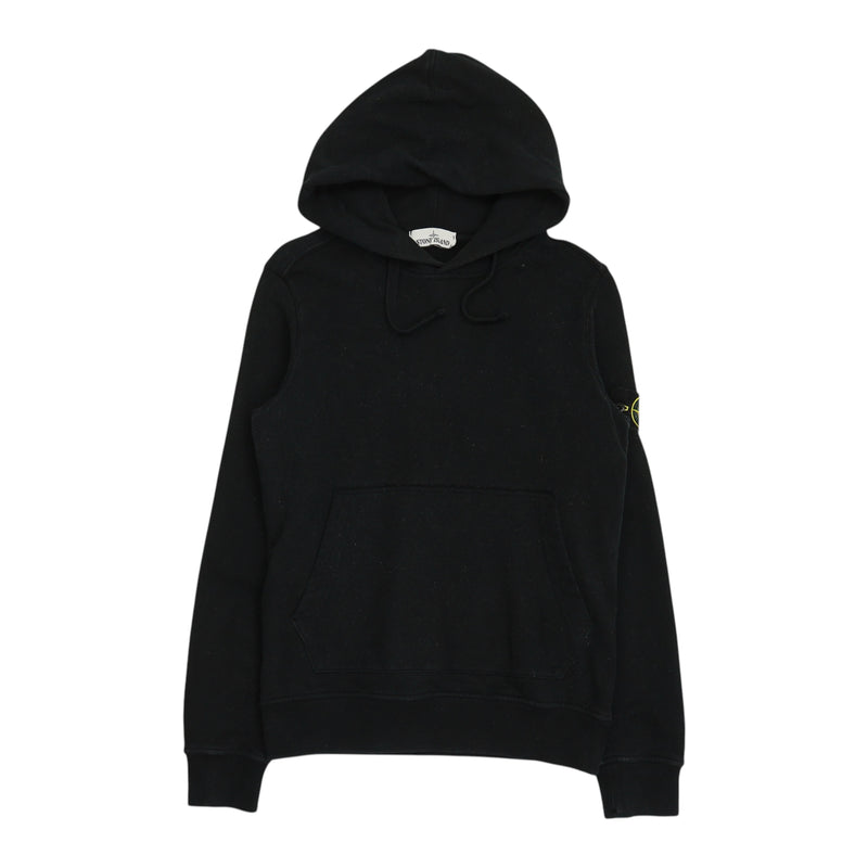 Stone Island A/W 19 Garment Dyed Popover Hoodie in Black, front