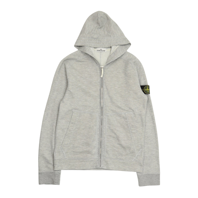 Stone Island S/S 15 Waffle Full Zip Hoodie in Grey, front