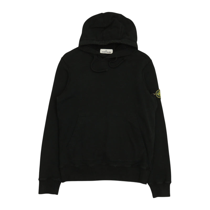 Stone Island A/W 21 Garment Dyed Popover Hoodie in Black, front