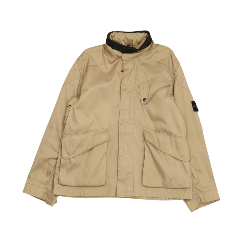 Stone Island S/S 03 Compact Hemp Hooded Jacket in Beige, front