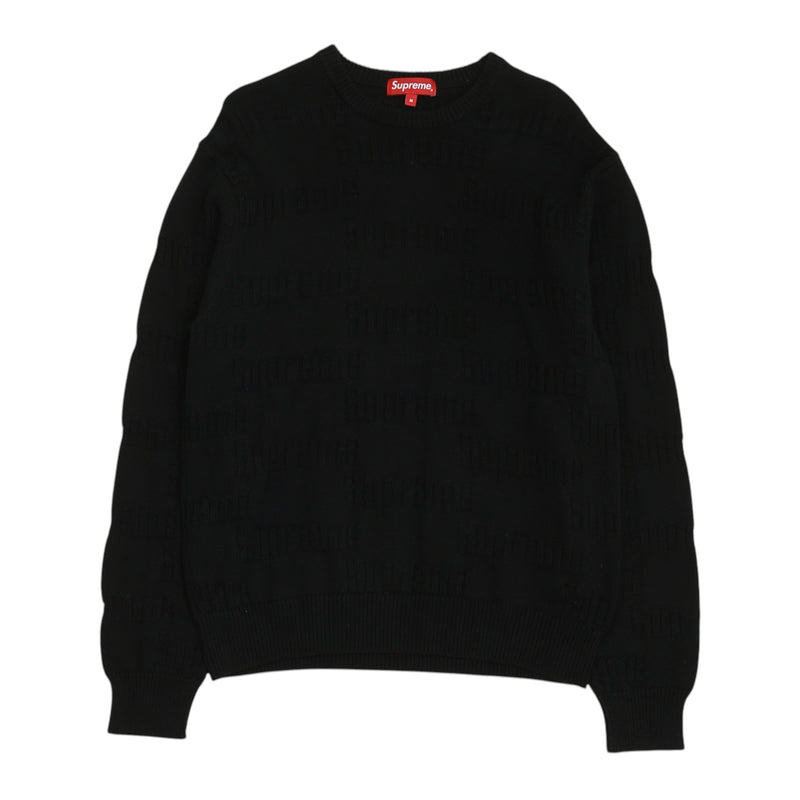 Supreme A/W 19 Raised Logo Sweatshirt in Black, front