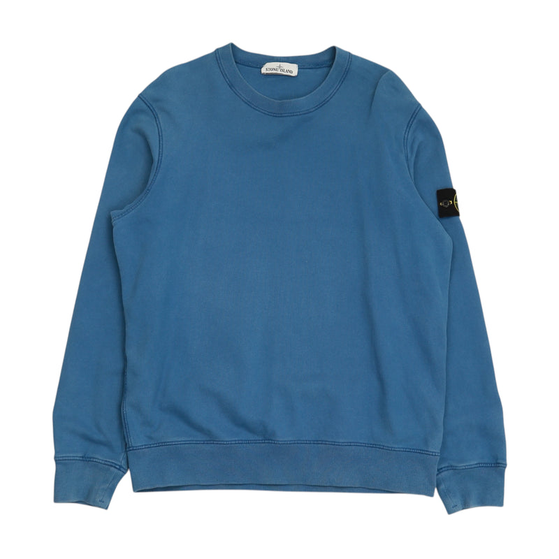 Stone Island A/W 20 Garment Dyed Sweatshirt in Blue, front
