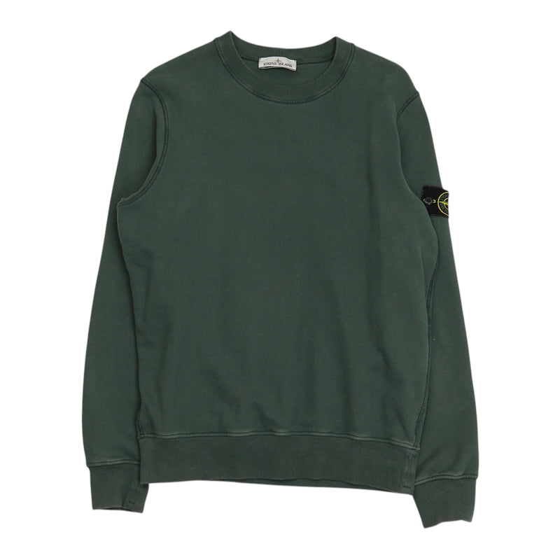Stone Island A/W 22 Brushed Cotton Sweatshirt in Green, front