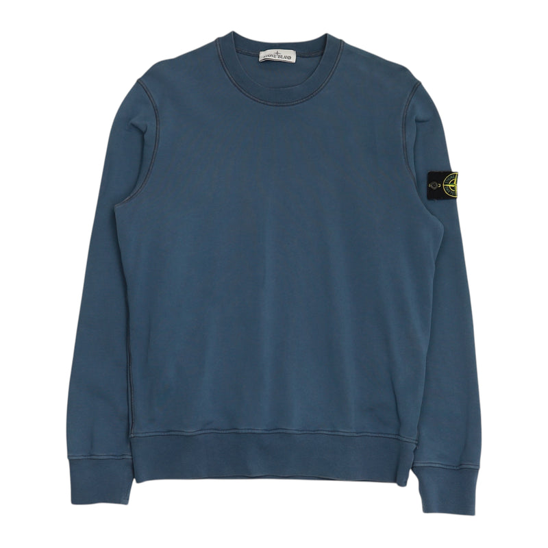 Stone Island S/S 24 Brushed Cotton Sweatshirt in Blue, front