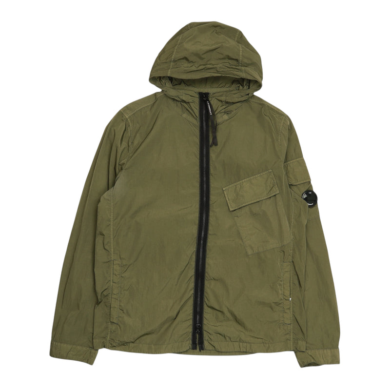 C.P. Company Chrome-R Hooded Overshirt in Khaki, front