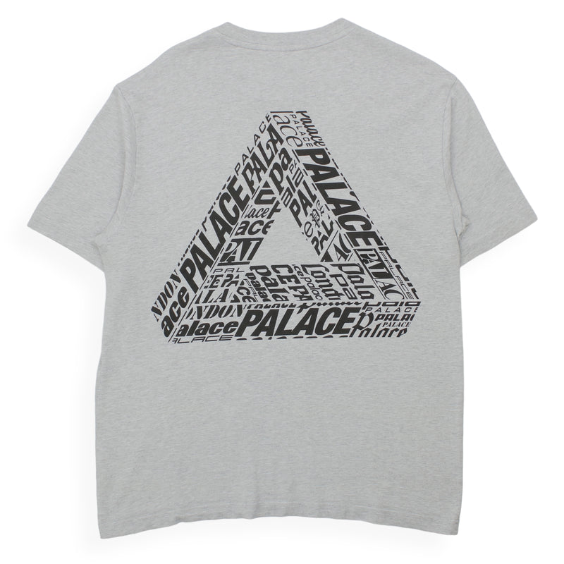 Palace Tri-Text T-Shirt in Grey, front