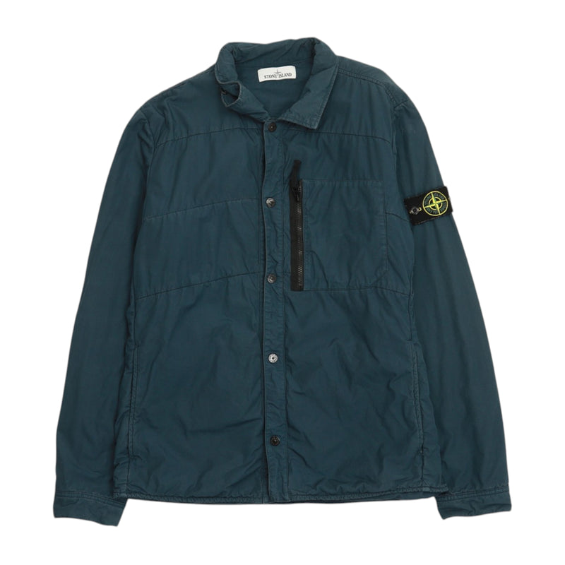 Stone Island A/W 16 Quilted Overshirt in Blue, front