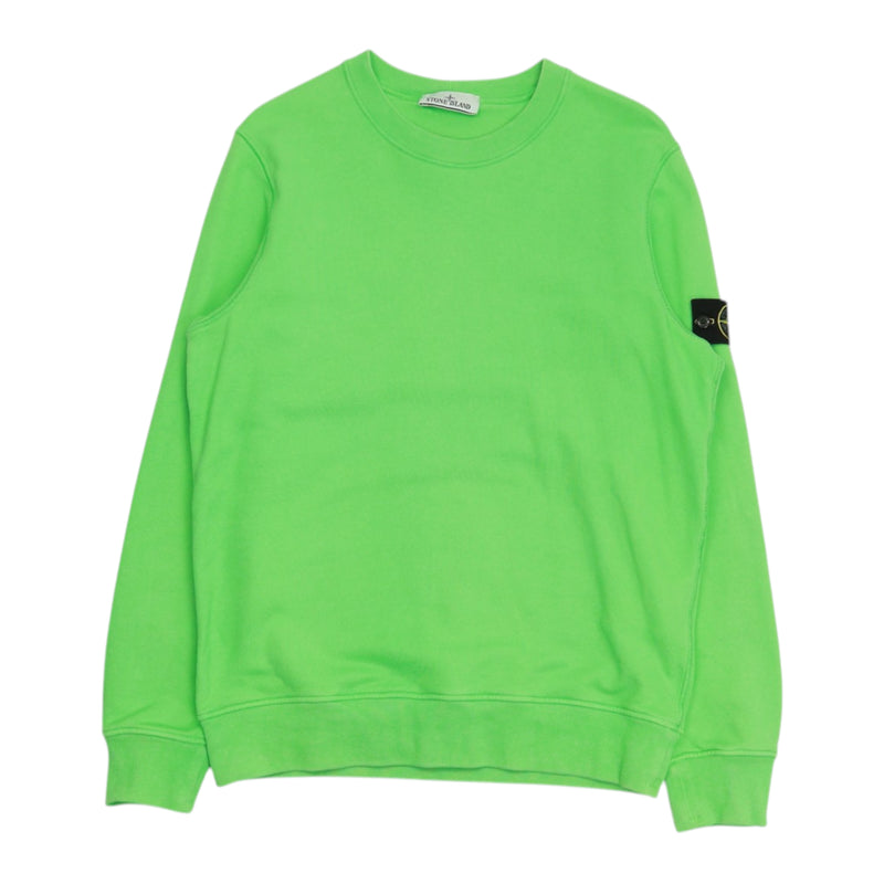 Stone Island A/W 22 Brushed Cotton Sweatshirt in Green, front
