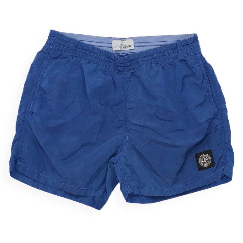 Stone Island Junior S/S 23 Nylon Swim Shorts in Blue, front