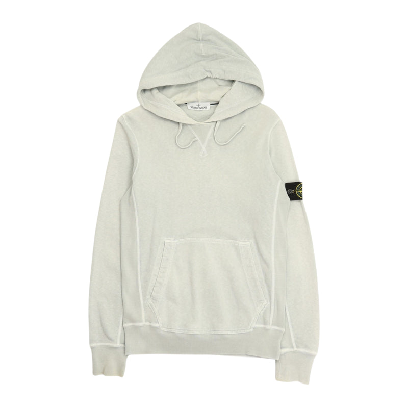 Stone Island S/S 17 Garment Dyed Hoodie in Grey, front