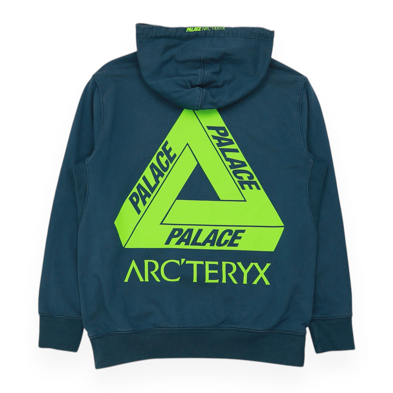 Palace x Arc'teryx Hoodie in Blue, front