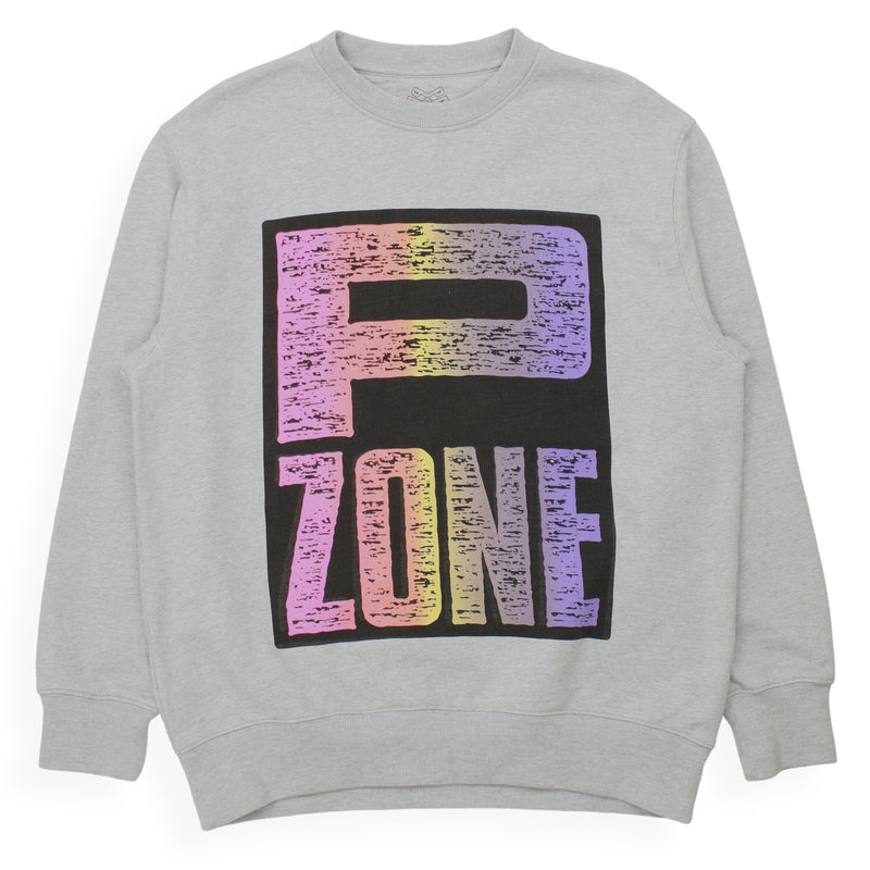 Palace M-Zone Mutant P-Zone Fade Sweatshirt in Grey, front