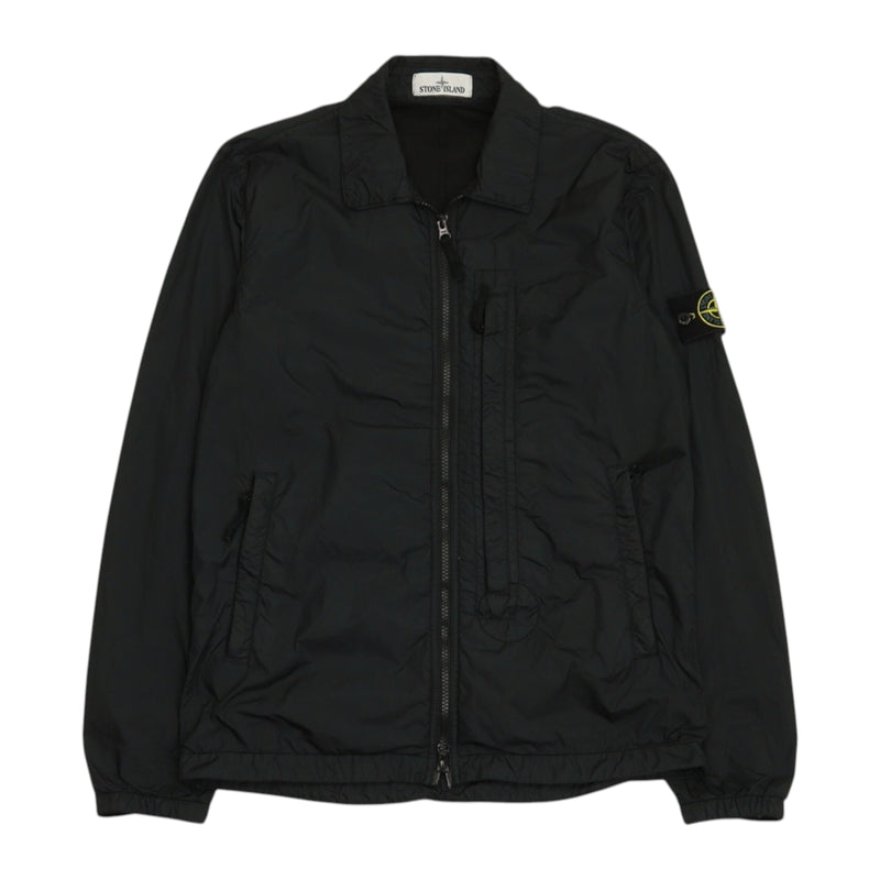 Stone Island A/W 20 Crinkle Reps NY Overshirt in Black, front