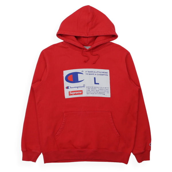 Supreme x Champion Label Hoodie