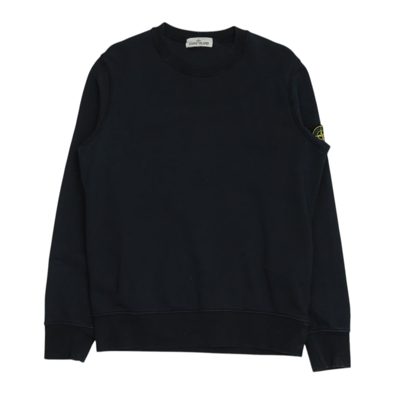 Stone Island S/S 22 Garment Dyed Sweatshirt in Navy, front