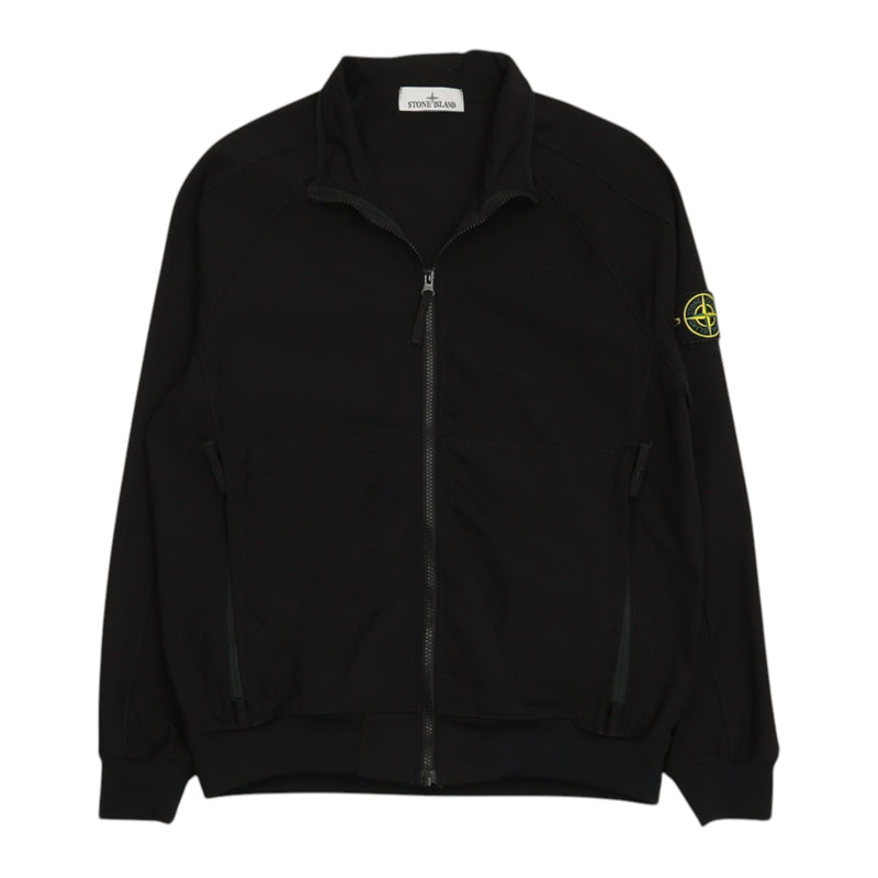 Stone Island S/S 23 Stretch Nylon Technical Fleece Track Jacket in Black, front