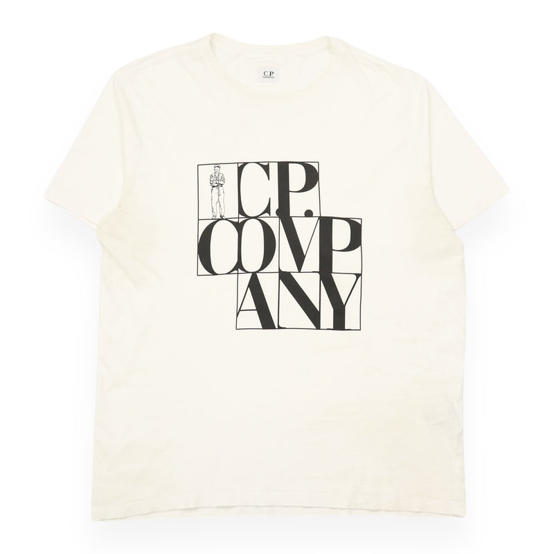 C.P. Company Block Man T-Shirt in White, front
