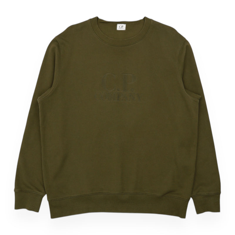 C.P. Company Spellout Sweatshirt in Brown, front